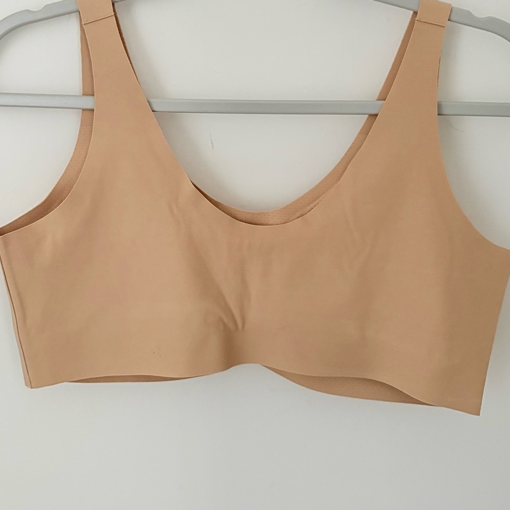 Knix Luxe Lift Wireless Seamless Pullover Beige Nude Bra Sz XL Scoop Neck - Picture 7 of 8